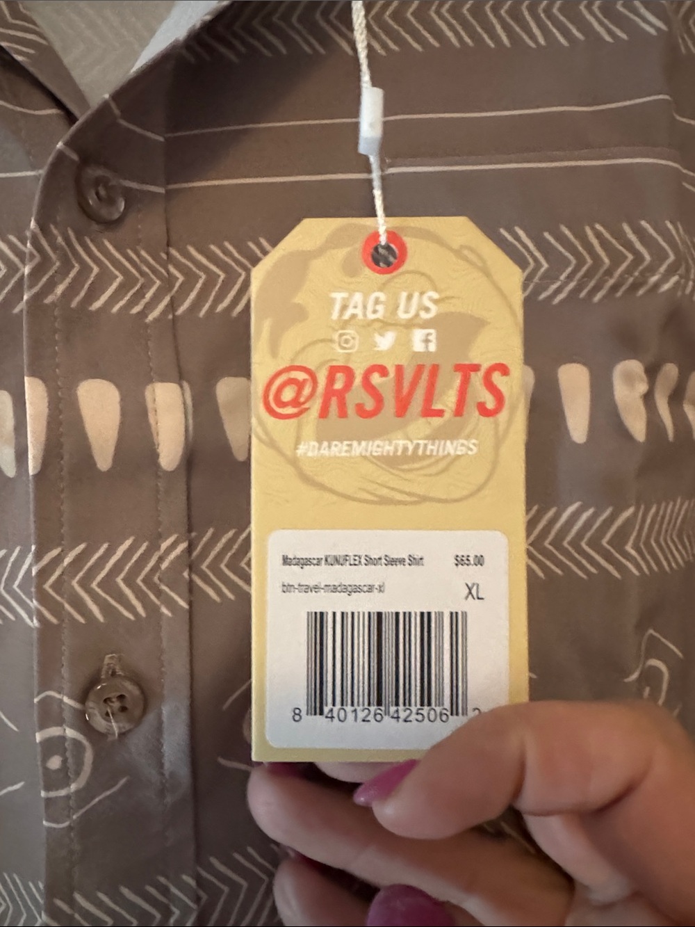 RSVLTS Short Sleeve Button-Up Shirt: Madagascar theme - Picture 3 of 5
